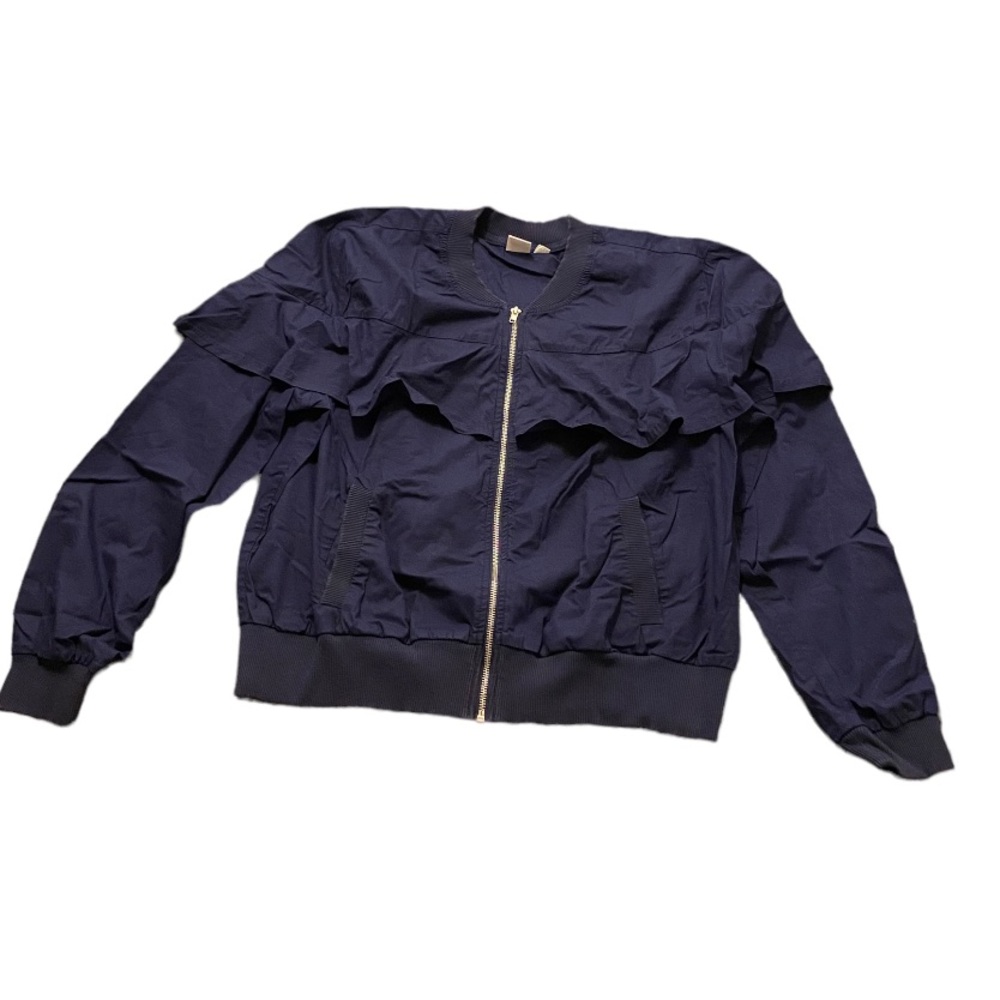 New York & Company, navy blue, zip up spring jacket, very light, EUC, XL, $35